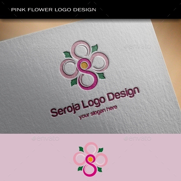 Pink Flower Logo Template by sitiardi21 GraphicRiver